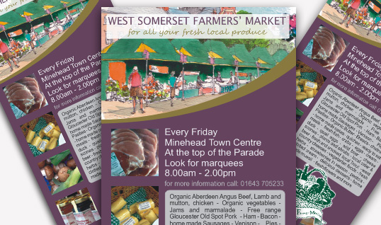 minehead farmers market leaflet design and print
